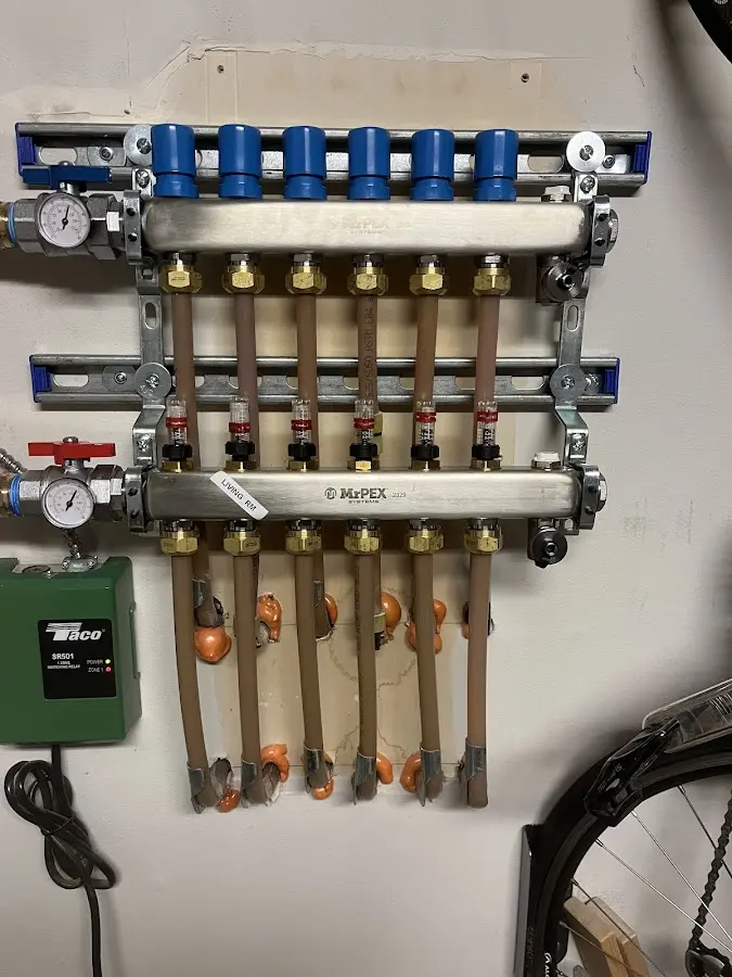 Plumber performing Gas Leak Detection at a residential property in Gorham